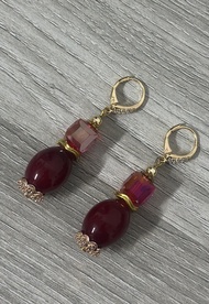 Red Zhubi Crystal Earrins (001)