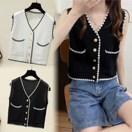 Msia Ready Stock🔥T2408A Women Elegant Vest Top Sleeveless 小香风 Premium Good Quality Shirt