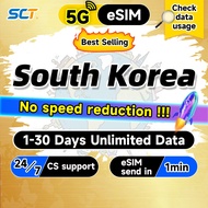 South Korea eSIM Card 5-30 Days 10-30GB Unlimited Data + Call Korea SIM Card eSIM Send in 1min
