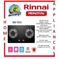 RINNAI 2 BURNER BUILT-IN HOB BLACK TEMPERED GLASS RB-782G | Local Warranty | Express Free Delivery