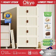 OKOY - Storage Cabinet L60-70CM 2 Doors Checkers Foldable Stackable Versatile With Pulley