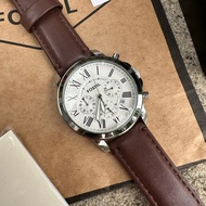 JAM TANGAN PREMIUM FOSSIL FS4735 Men's Grant & Machine Mid-Size Chronograph Fossil Leather Watch
