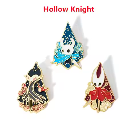Retro Game Hollow Knight Enamel Pin Cosplay Wanderer Lapel Hornet Badge Metal Brooch Gift Backpack A
