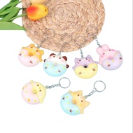 Squishy Donut Keychain Soft Bouncy Super Cute Eyebrows.