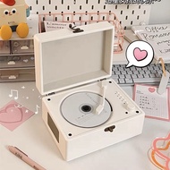 Retro Cd Player Music Album Bluetooth Player Vinyl Cd Audio Portable Gift for Males for Girls