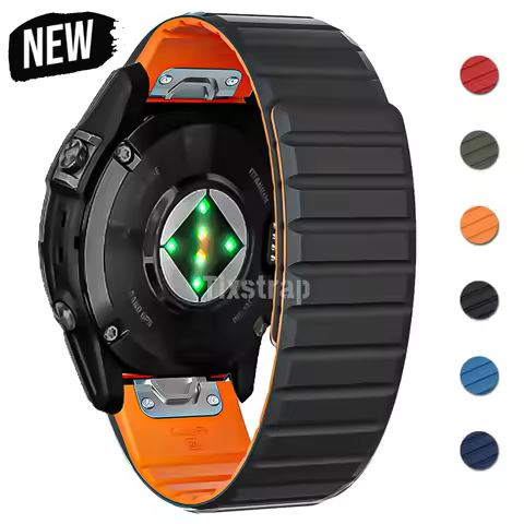 Magnetic Silicone Strap For Garmin Fenix 7 7x 6 6X Pro Quick Fit 5X 5 Pro 22mm 26mm Bracelet For Gen