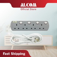 UMS 4 Gang SIRIM Approved Portable Switched Socket 8413-N with 13A Socket Outlets & 1.8m 3m & 5m Len
