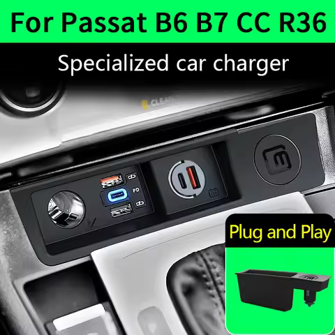 For VW Passat B6 B7 CC R36 Car Charger USB Fast Charging PD3.0 QC3.0 Cigarette Lighter Splitter for 
