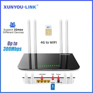 XUNYOU-LINK 4G LTE WiFi Router 300Mbps Modem 2.4G WiFi With SIM Card Slot Mobile WiFi For Home Offic