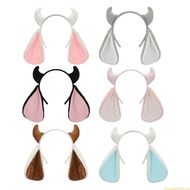 SUN Furry Sheep Horn Ears Headbands For Costume Parties Performances Lightweight Comfortable Wear Fu