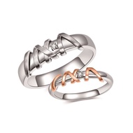 情侶對戒 鑽石白鋼戒指 /願望 戒指