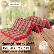 Chanathai ที่นอนนุ่นแท้ 100% ที่นอนพับได้ รุ่น 5 พับ 60x178x7 ซม. (2ฟุต) ฟ้า One
