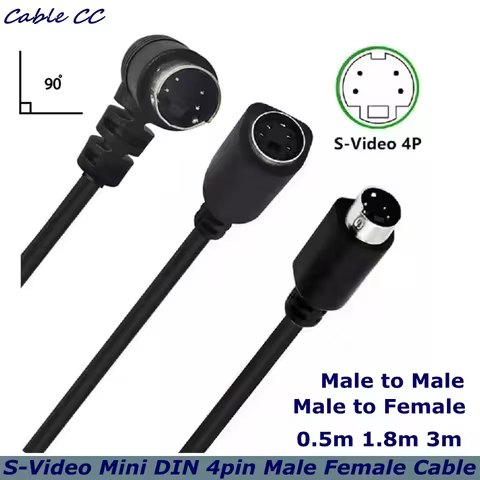 Mini DIN 4 Pin S-Video Cable Male to Male Male to Female Connector Transfer for TV Receiver Monitor 