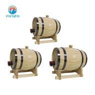 [starlights] Whiskey Barrel Dispenser 1L/1.5L/3L, Durable Oak Aging Barrel with Stand