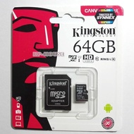 KINGSTON  MICRO SD CARD 64 GB CLASS 10 With Adapter แท้ 100% ฟรีค่าจัดส่ง Kerry Express ส่งด่วน