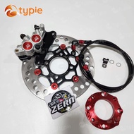 ปั๊มล่าง ZERN81 2พอท สีแดง + จานจูปีเตอร์ ดำหมุดแดง + สเปเซอร์ สีแดง + สายเบรคZERN81 สีดำตัดแดง หัว9