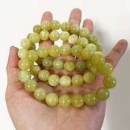 [HCM]Vòng tay chuỗi hạt cẩm thạch màu vàng bơ ngọc serpentine khai thác tại việt nam 10 ly (1 cm) ch