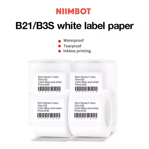 Niimbot B1 B21 B3s Label Paper Sticker self-adhesive Waterproof White Labels For Niimbot B1 Printer 