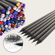 Simple Black Wooden Pencil with Diamond HB Student Writing Pen School Supplies WJ710