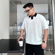 t shirt lelaki baju t shirt lelaki berkolar T-shirt lengan pendek dua helai palsu lelaki kemeja polo