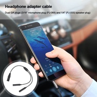 GA Dual Plugs to 5 Pin XLR Adapter Black Aviation Headphone Cable for Aviation Communication