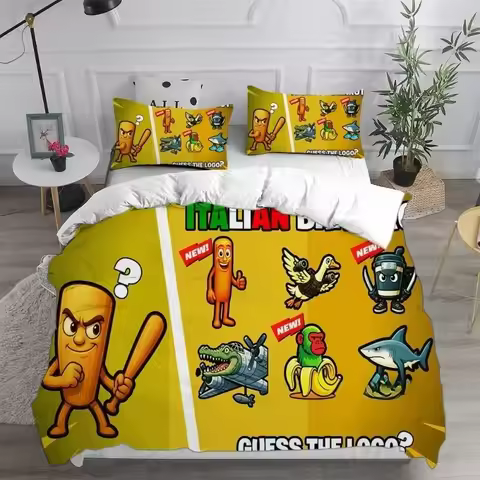 ai Italian Brainrot Tung Tung Sahur Bedding Sets Comforter Quilt Bed Cover Duvet Cover Pillow Case 2