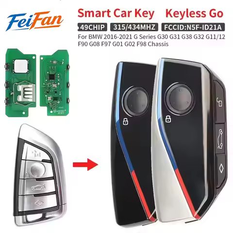 FriFan N5F-ID21A ID49 315/434MHz Proximity Car Remote Key For BMW G Series 3 5 6 7 X3 X5 X7 G01 G02 