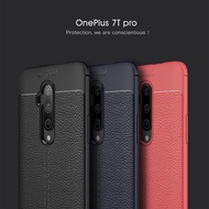 One Plus 7T Pro/ One Plus 6/6T/ One Plus 5/5T Case Luxury Soft Silicone TPU Back Cover Phone Case Litchi Texture Casing Shockproof