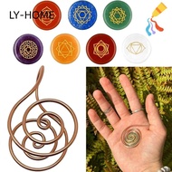 LIAOYING Spiral Palm Ring, Jewelry Accessories Handmade Copper Palm Ring,  Adjustable Reiki Energy S