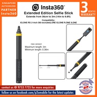 Insta360 Extended Edition Selfie Stick (36cm to 3m), Compatibility: X3, ONE RS (1-Inch 360 excluded)