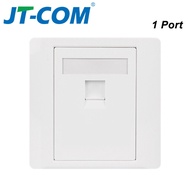 JT-COM 86 Type Networking Socket Panel CAT5E CAT6/6A/7/8 Network Module RJ45 Cable Interface Socket