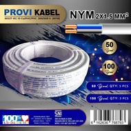 Kabel Listrik 1 Roll Tembaga Kenjiro Myvo Powerlindo NYM 2x1,5 / Kabel