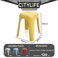 Citylife Plastic Stool Simple Modern Premium Stackable Thickened Living Room Dining Chair Stool - (Hold Up To 120kg) D-2124