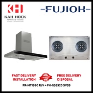 FUJIOH FR-MT1990 R/V 900MM CHIMNEY HOOD WITH GLASS PANEL (GLASS BLACK) + FH-GS6520 STAINLESS STEEL GAS HOB BUNDLE