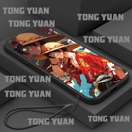 เคส Huawei Y7PRO 2019เคสซิลิโคนลายตัวละครขอบตรงเคสโทรศัพท์มือถือส่งสายคล้อง