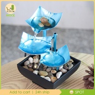 [Ihoce] Indoor Tabletop Fountain River Rocks Feng Shui Flowing Water 3 Tier Fountain