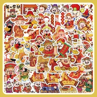 【63pcs】God of Fortune Sticker Luck New Year 2025 Cartoon Cny Decorative Stickers  Stationery