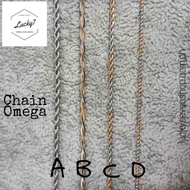 10k gold omega twisted chain necklaces