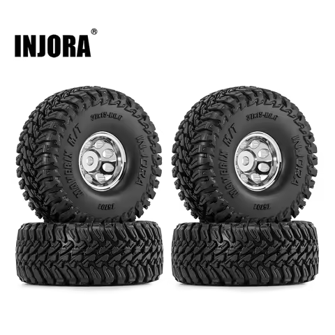 INJORA 0.6"/0.7" Beadlock Wheel & MAVERIX M/T Tire Set for 1/30 Axial SCX30 (W6701)