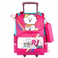 Girls' trolley bag, bt21RJ suitcase, elementary school, preschool, kindergarten backpack