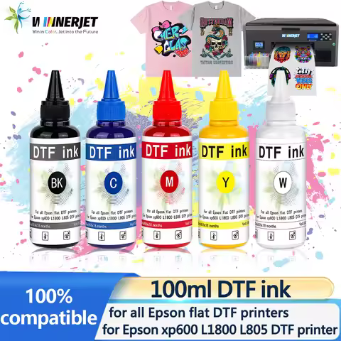Winnerjet DTF ink 100ml /Bottle For Epson DX5 DX7 4720 5113 XP600 Printhead L1800 1390 L1800 L805 DT