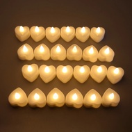 Heart Round Shape LED Personalized Wedding Candles Battery Operated Glitter Love Candle