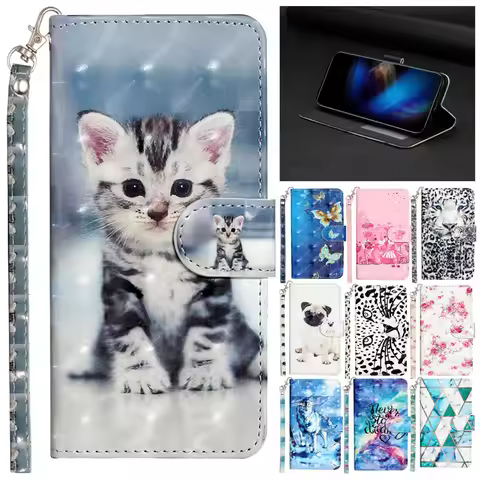 For Huawei P 50 Pro PU Leather Flip Cover for Huawei P40 P30 P20 P10 Pro P9 P8 Lite 2017 P 10plus Ma