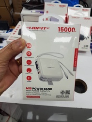 MOFIT (มี3สี) ⚡️FLASH SALE⚡️(ราคาพิเศษ)Powerbank 15000mAh พาวเวอร์แบงค์ชาร์จเร็ว รุ่น M15 Fast Charg