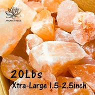 AROMA TREES 100% Authentic Pure Pink Himalayan Rock Salt 1 .5 to 2.5 Inches X-Large Chunks Stone Bag Food Grade / (20Lbs)