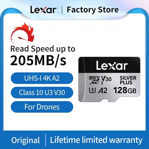 Lexar Professional Silver Plus Micro SD Card SDXC A2 4K V30 U3 64GB 128GB 256GB 1TB Read 205MB/s TF 
