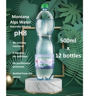 Montana Alps - Naturally Alkaline Still Mineral Water - pH8 - (12 x 500ml Bottle) Sweden