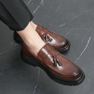 Fashion Men Casual Leather Shoes Formal Shoes England Loafers Matte Leather Shoes