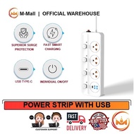M-Mall USB TYPE-C Wayer Extension Plug Power Socket Extension Plug With USB Elektrik Soket Extension