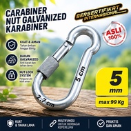 GANTUNGAN 5mm Galvanized Carabiner Hook Hook Hanger Multifunction Strong Max 99Kg Outdoor Tools